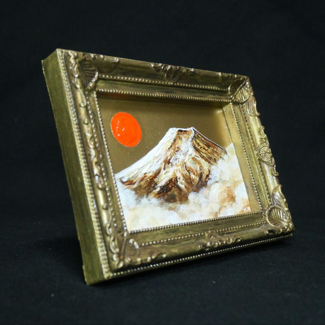 油絵 油彩 油彩画 絵 絵画 ミニ絵画 【黄金富士】