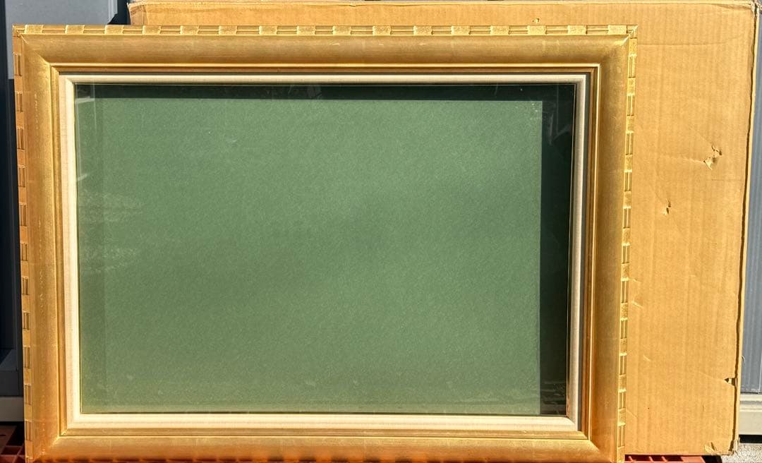 M20サイズ　 ゴールド木製油彩額縁 前面ガラス＆箱付き倉庫①1/5 送料込み