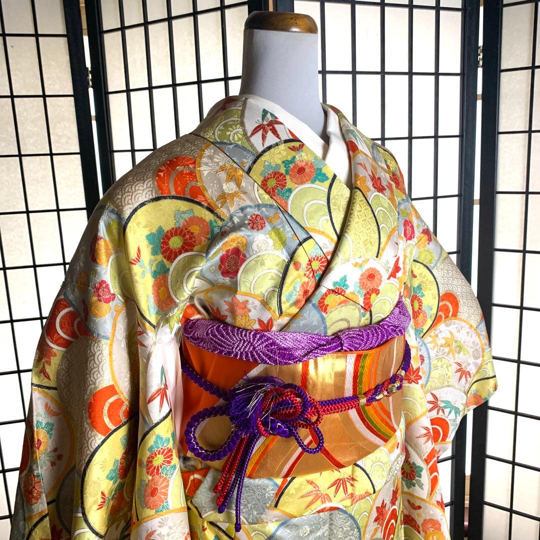 m*m様 【美品】振袖　正絹100% 5点　フルセット　身丈160cm 吉祥紋様