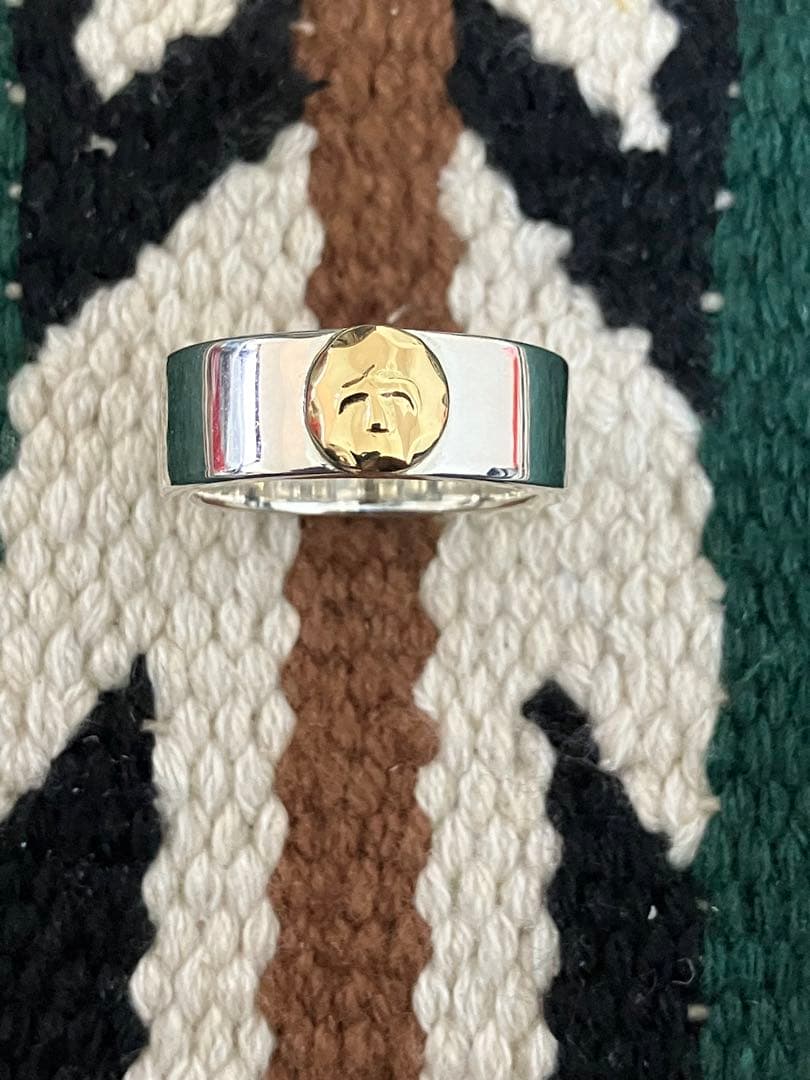 goro's ゴローズ　メタル付き平打ちリング 19号 イーグルメタル　k18