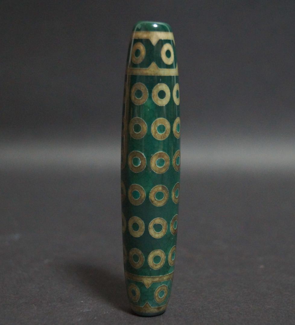 オールドチベット メノウ瑪瑙58眼天珠 大玉根付 アゲート提げ物 Dzi お守り