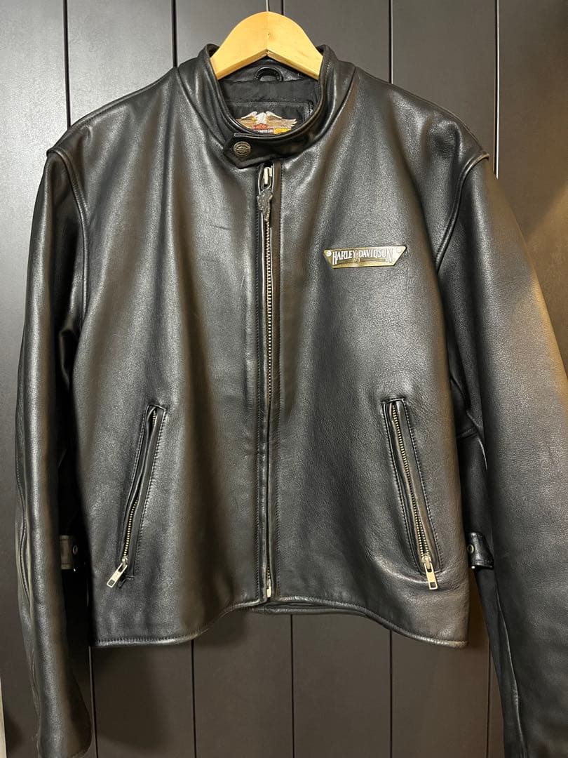 美品 Harley Davidson レザーライダースジャケット L カウレザー