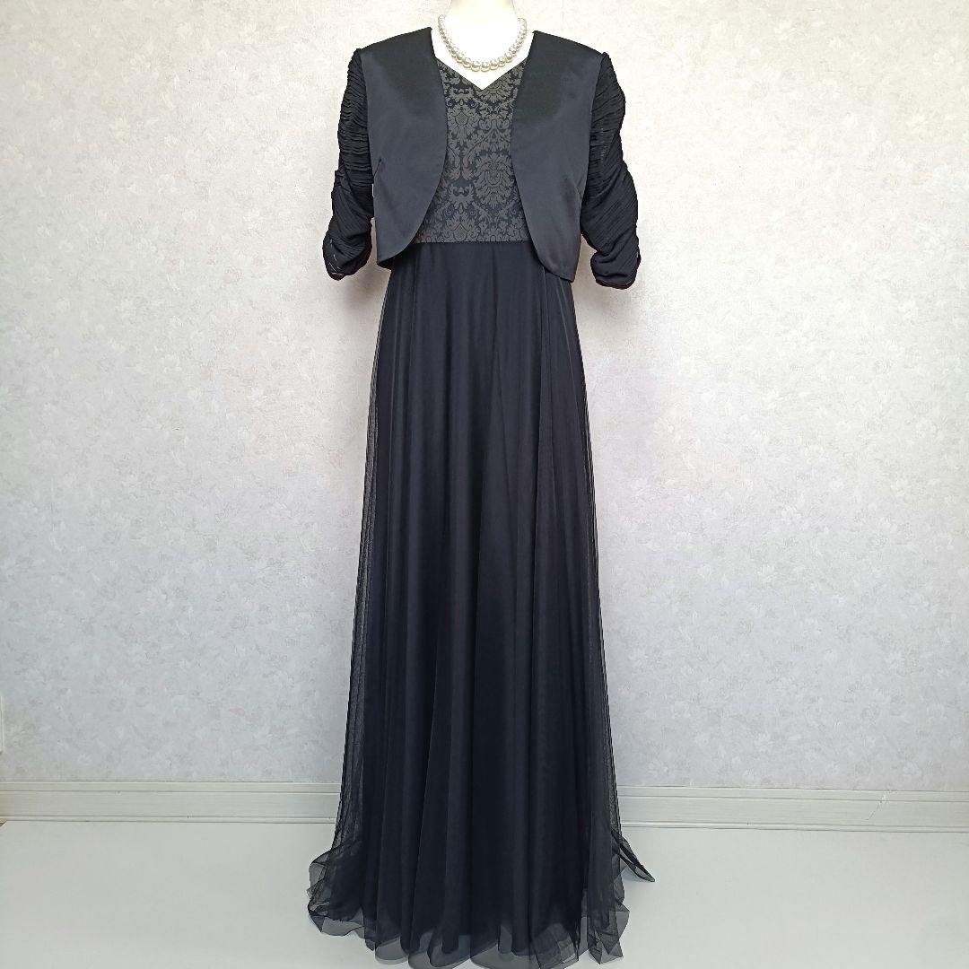 【未使用】アールズガウン ロングドレス＆ボレロ マザーズドレス 結婚式 黒 XL