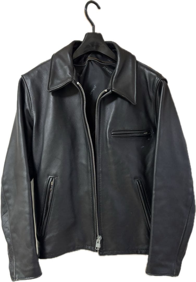 schoot 642 シングルライダース レザージャケット36 黒