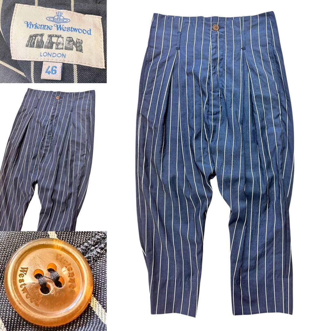 希少！極美品！ヴィヴィアンウエストウッドマン ストライプ サルエルパンツ 46