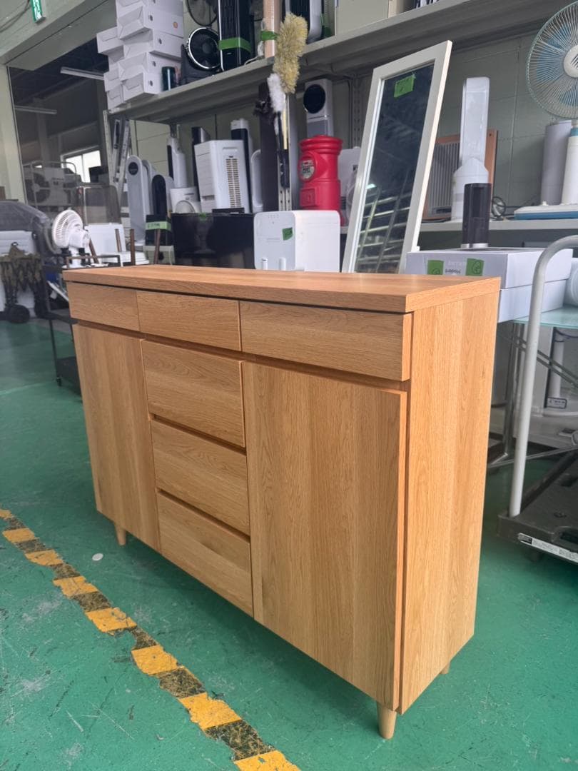 【がんばりんご】ナチュラルウッド モダンキャビネット 43