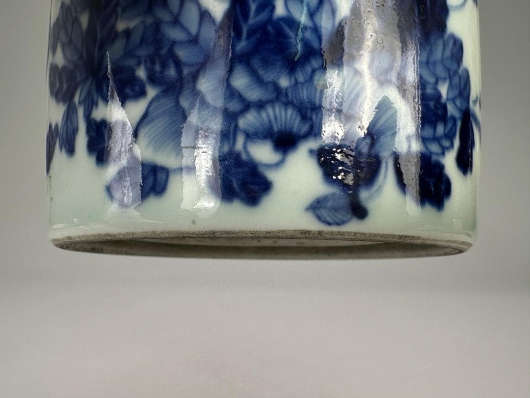 中国美術　清時代　文房具　香道具　青花花蝶文　染付　火入　硯 唐物 旧家蔵出し