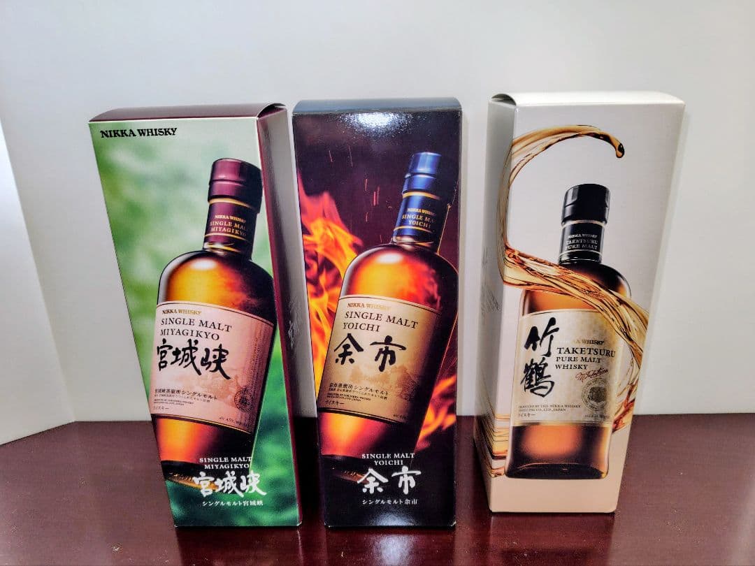 ニッカ 竹鶴 余市 宮城峡 3本セット（箱付き）