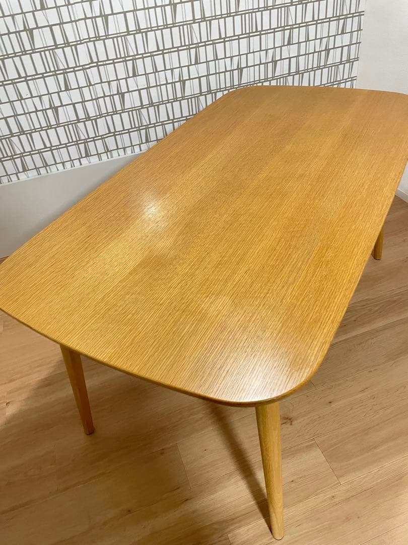 廃盤　無印良品　オーク材テーブル　150㌢　丸脚