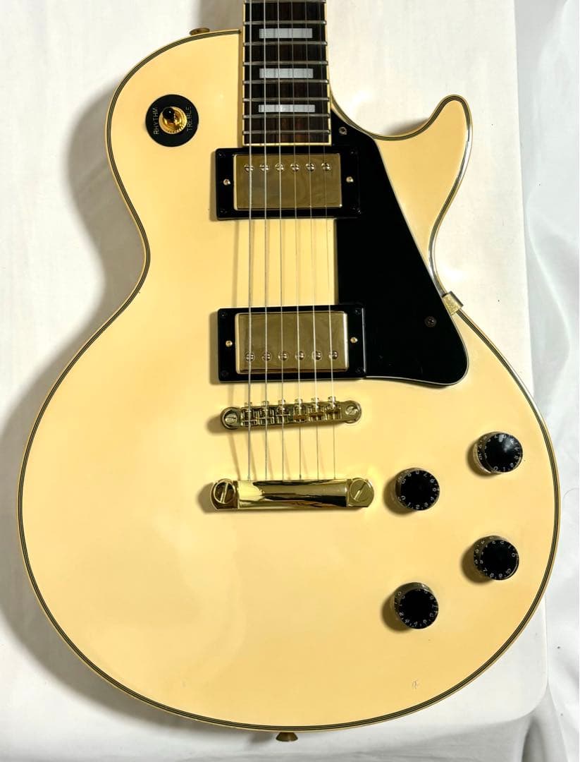 【新品弦張替済】Epiphone エレキギター レスポール カスタム ホワイト