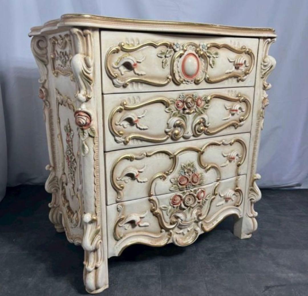 ロ*ズ様 ロココ調 チェスト 4段 洋タンス アンティーク調 家具