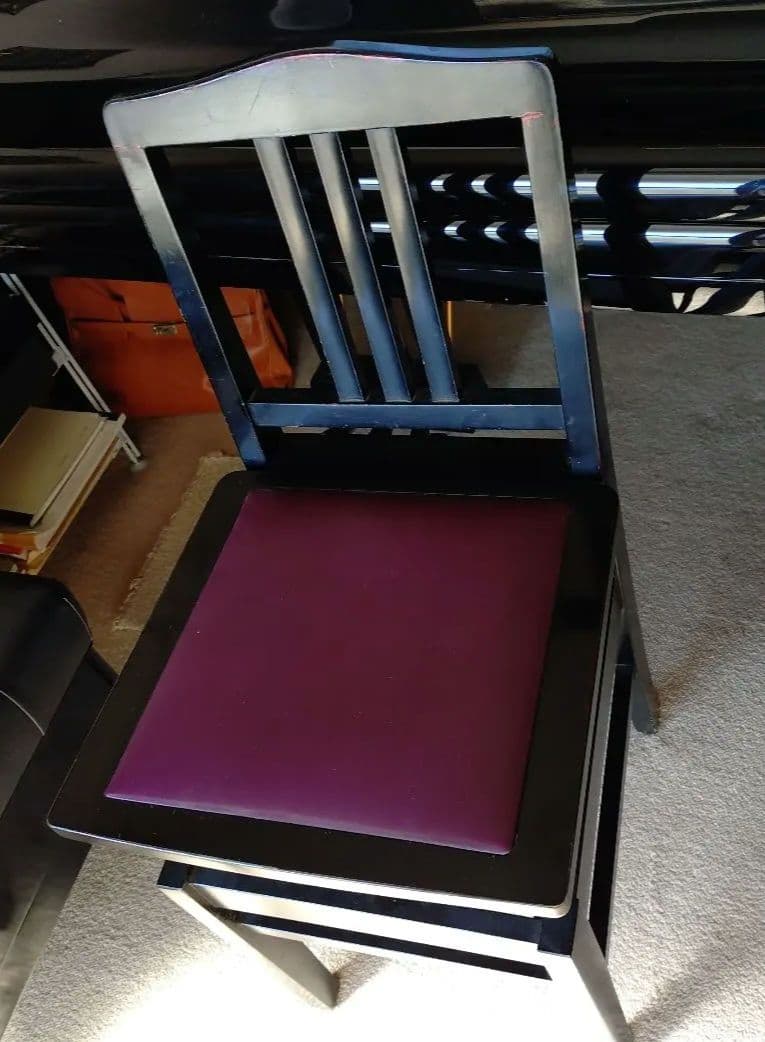 YAMAHA 黒色ピアノ用チェア 高さ調整機能付き