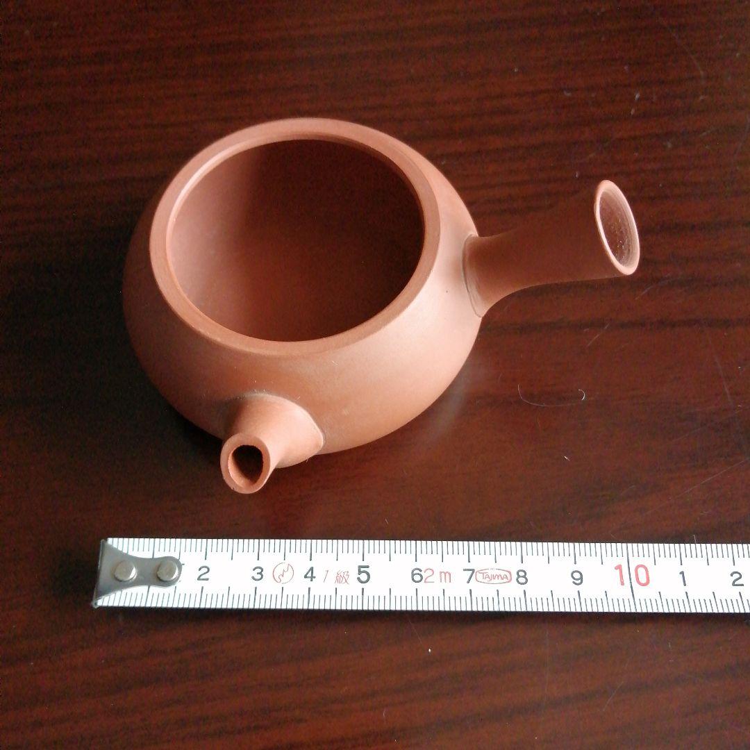 常滑焼　瀧田椿渓　朱泥横手急須　10cm　蓋無し