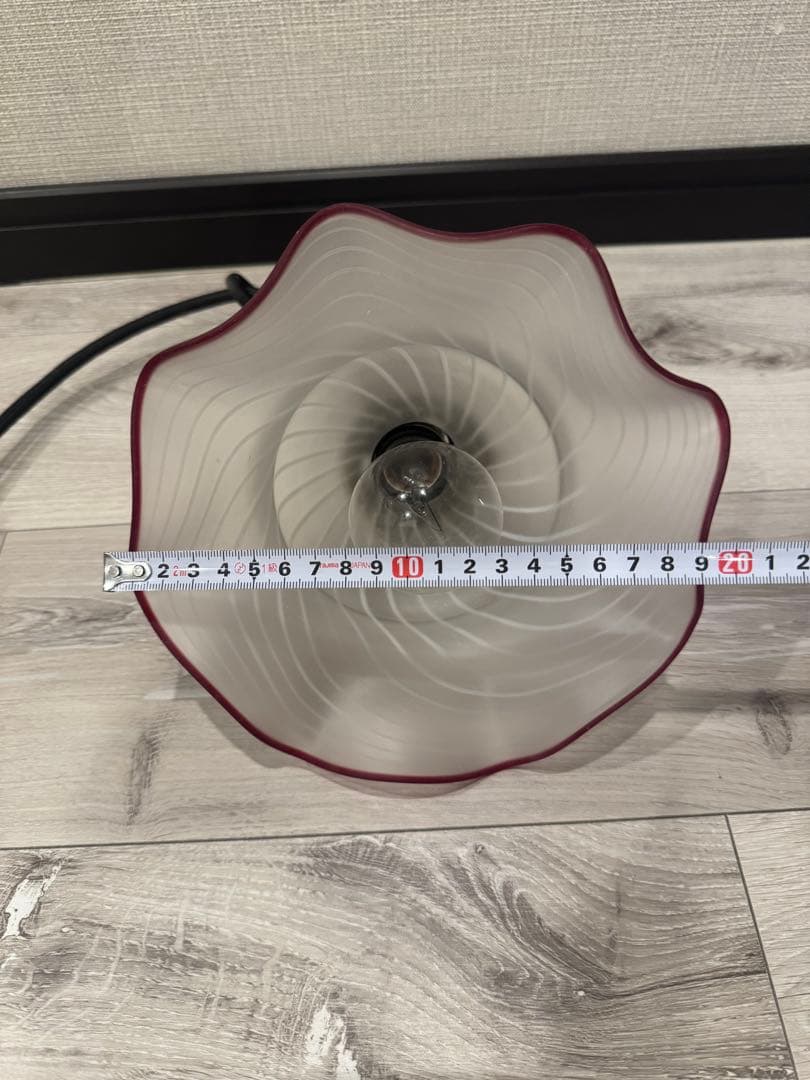 波型ガラスシェード ペンダントライト　アンティーク