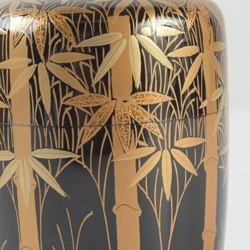 茶道具　山内幸男　号漆峰　竹林蒔絵　細棗　共布共箱　V　9778