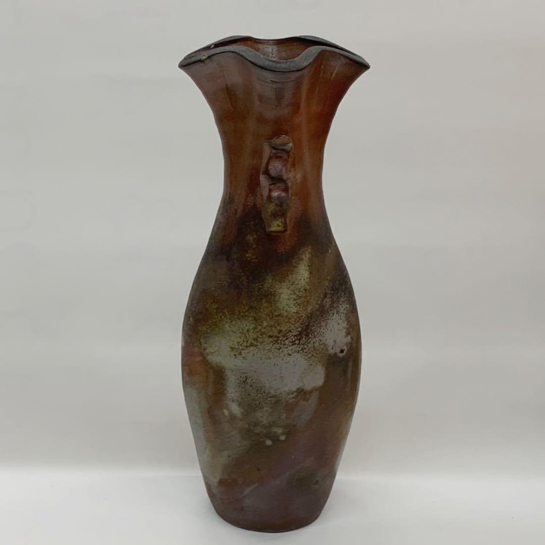 【花入5】備前5(十文字口　耳付)松園  高さ24㎝