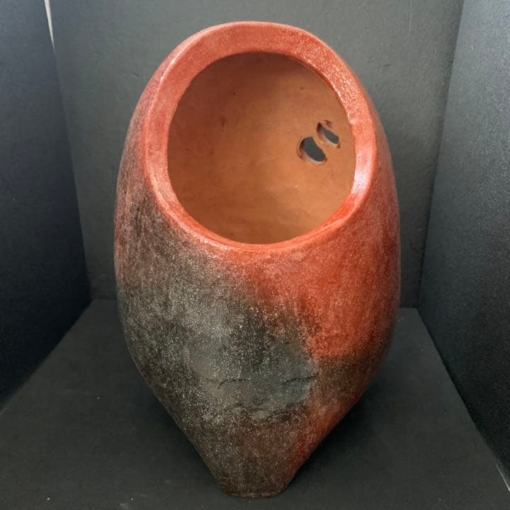 幻の陶芸家 有馬 太閤窯 初代 小西平内 作 赤楽焼 綿ぼうし 手あぶり 茶道具