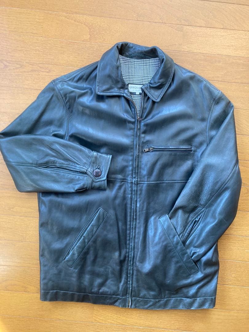 ブラックレザー ジャケット（GIORGIO ARMANI）