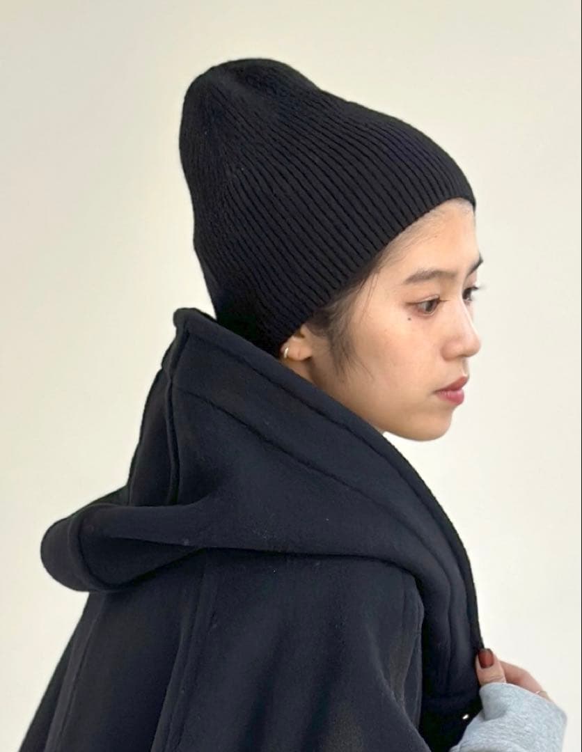 AP STUDIO ウールカシミヤニットビーニー　ブラック