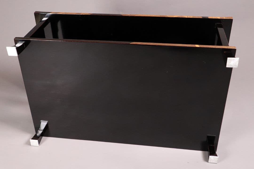 輪島塗 久世宗春 山水金蒔絵 冠卓 二段卓 花台 黒塗 天然木【MA366】