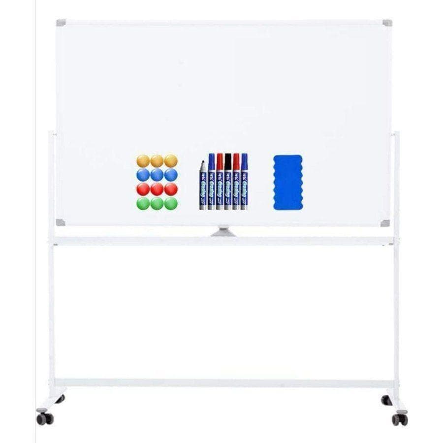 中古　ホワイトボード 移動式 キャスター付き 両面 幅180cm 高さ90cm