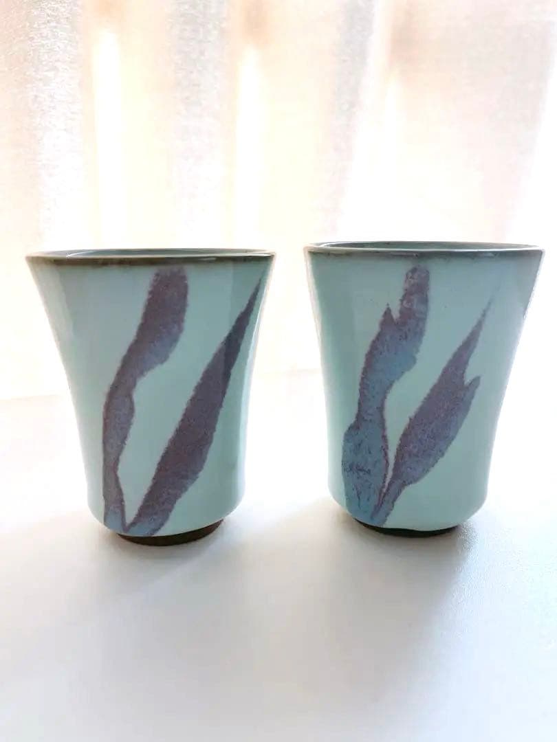 【未使用】小石原焼　人間国宝　福島善三　ぐい呑　セット　中野月白瓷　釣窯