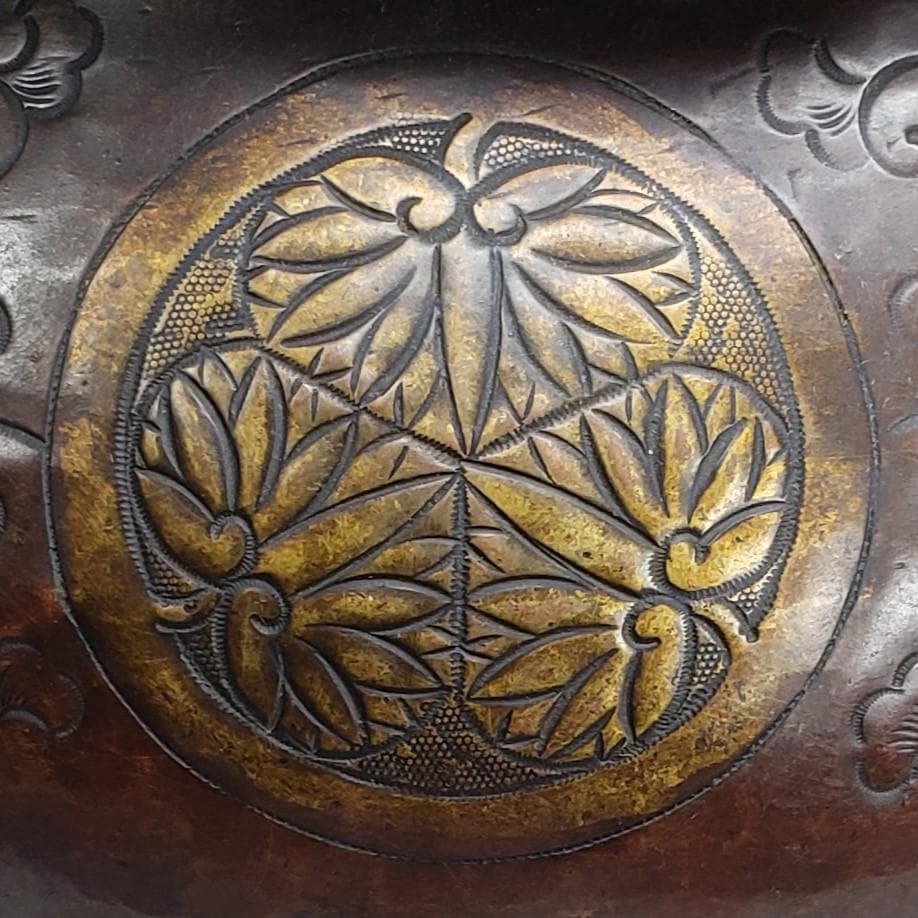 【徳川家伝来】◆『三つ葉葵紋 金銅薬缶』◆検）徳川家康 徳川家光 龍文堂 亀文堂