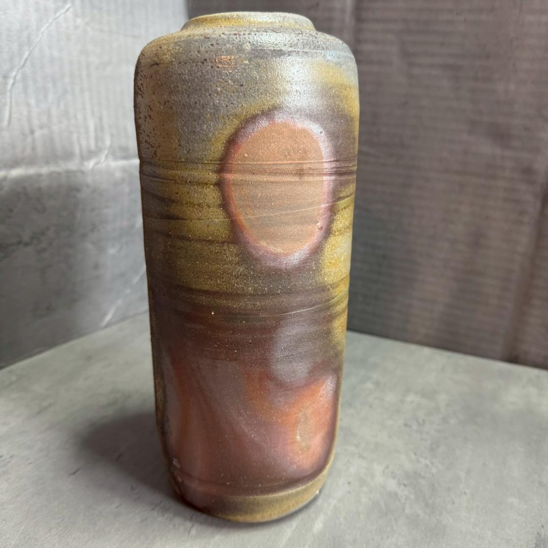 備前焼 花入 松本勝哉 作 家作 一輪挿し 花瓶 共箱 共布付き