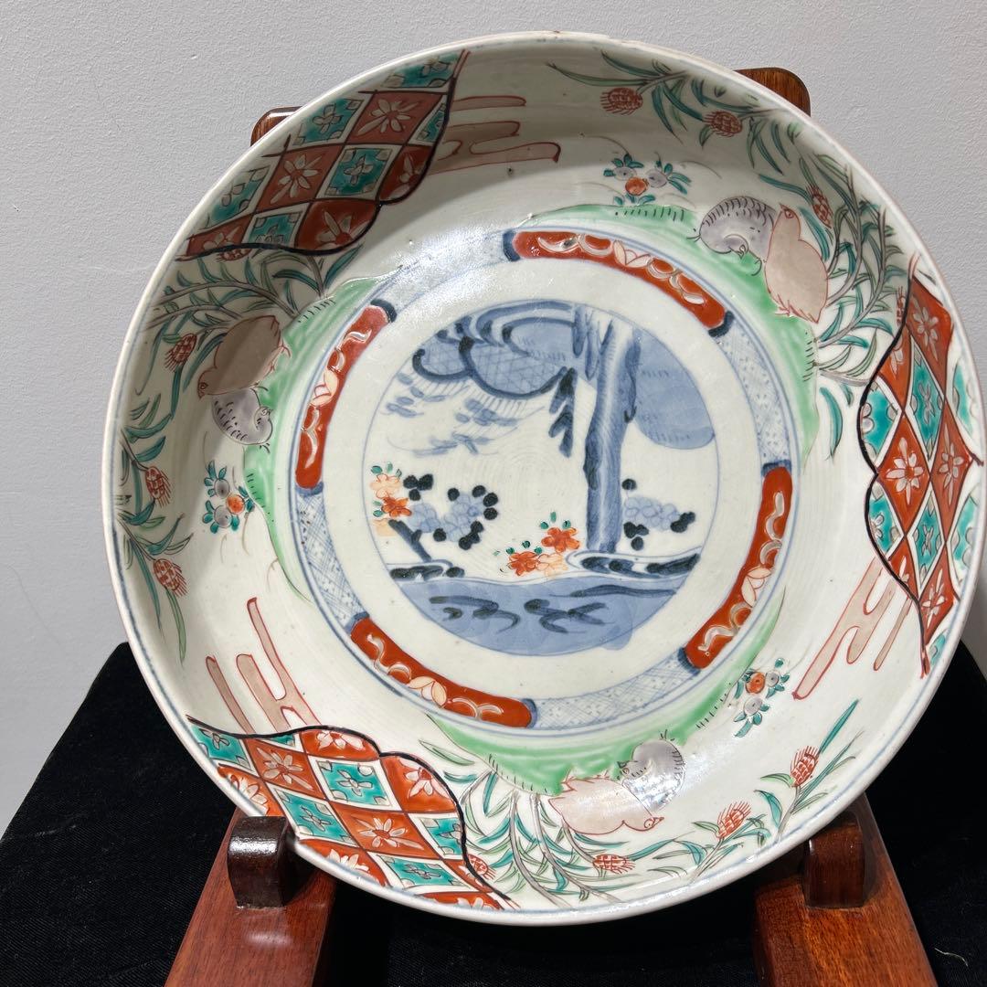 古赤絵　時代物　直径　27cm 深さ8cm