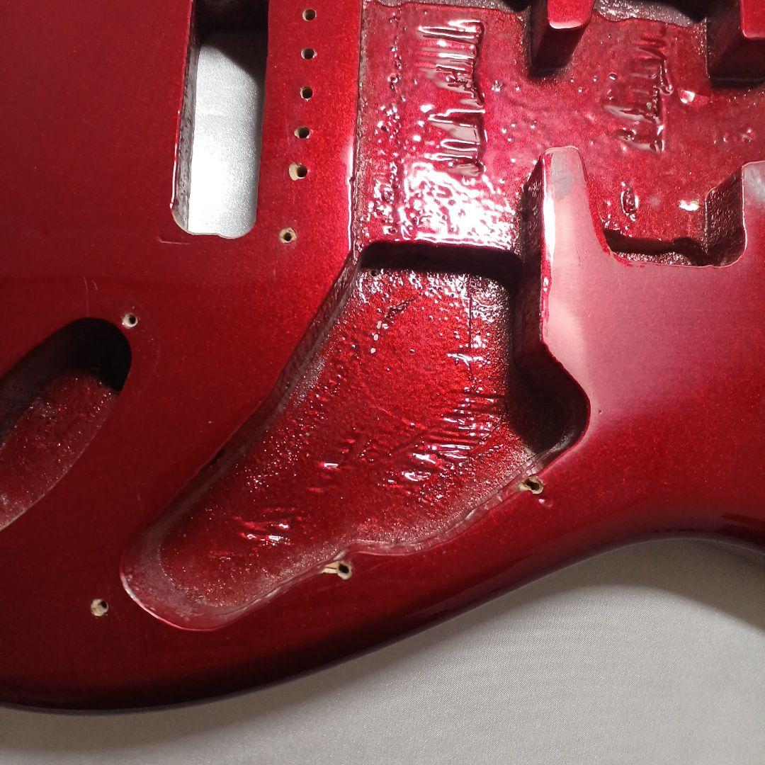 エレキギターボディ メタリックレッド