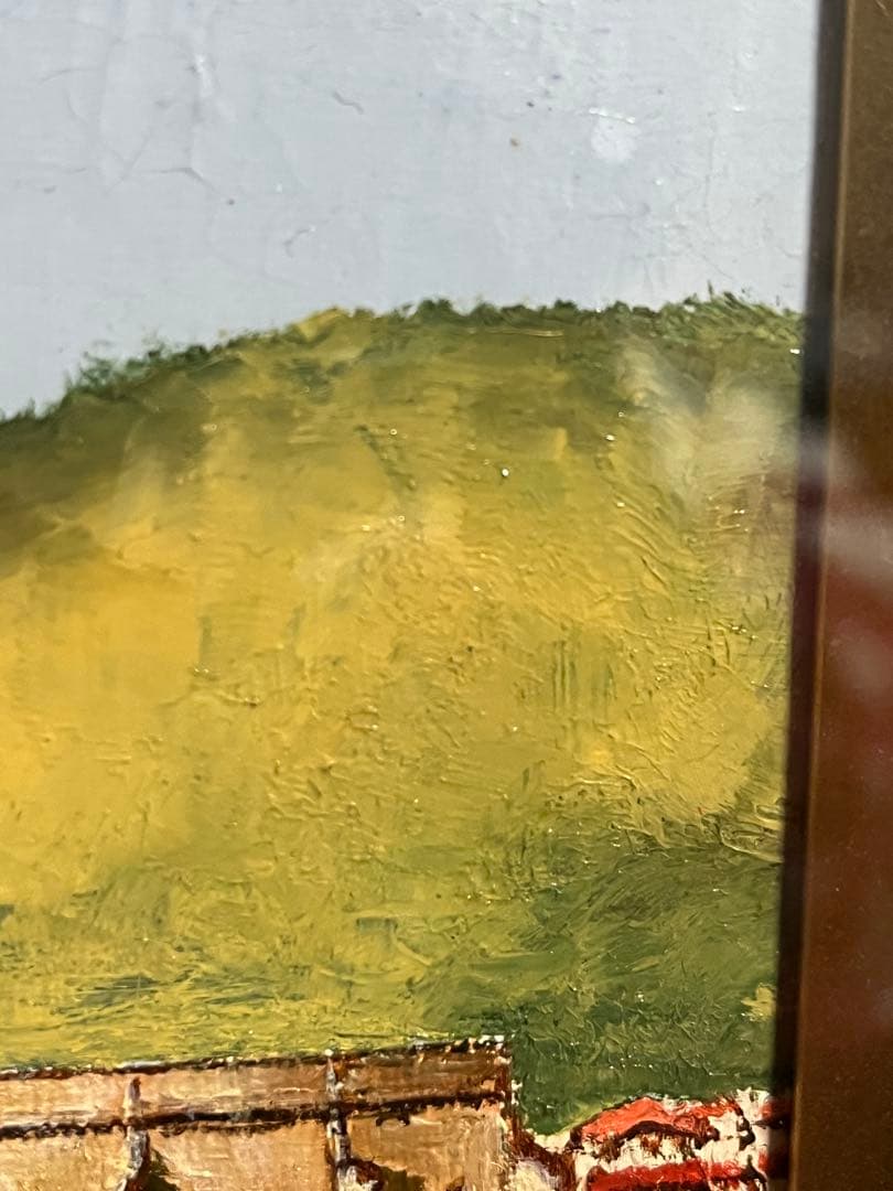 荒木淳一　油彩画　風景画　サイン入り　額装