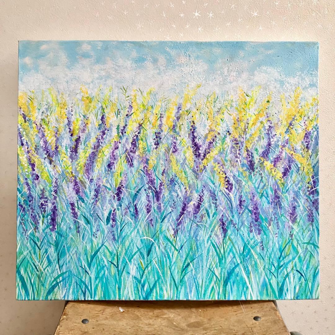 flower garden＊10号キャンバス　絵画　原画　風景画　春　大きい