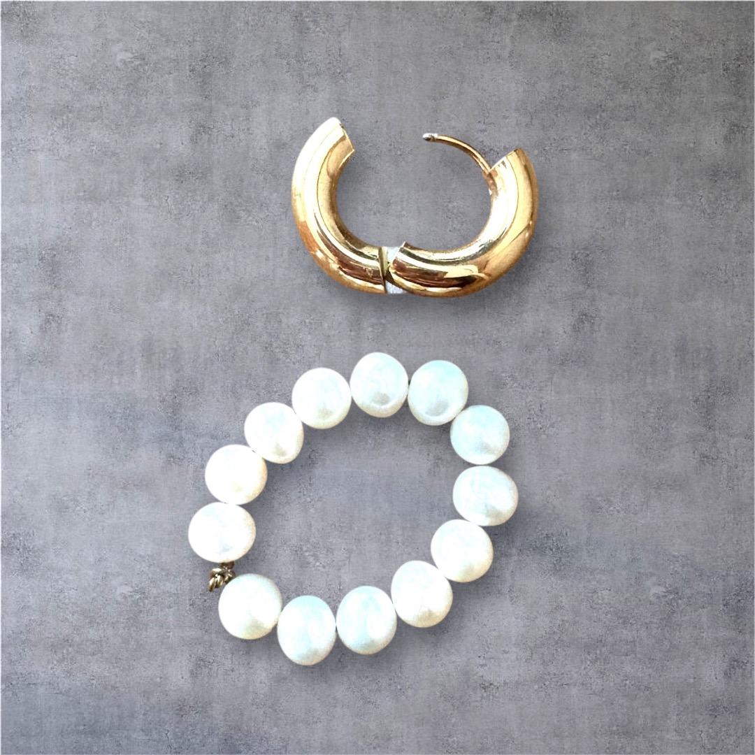 Timeless Pearly タイムレスパーリーパール フープピアス