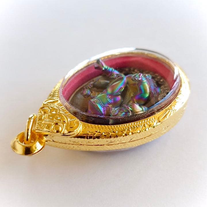 プラクルアン　神聖ガネーシャ様　虹バージョン　微小金枠　限定ボックス付　幸運金運