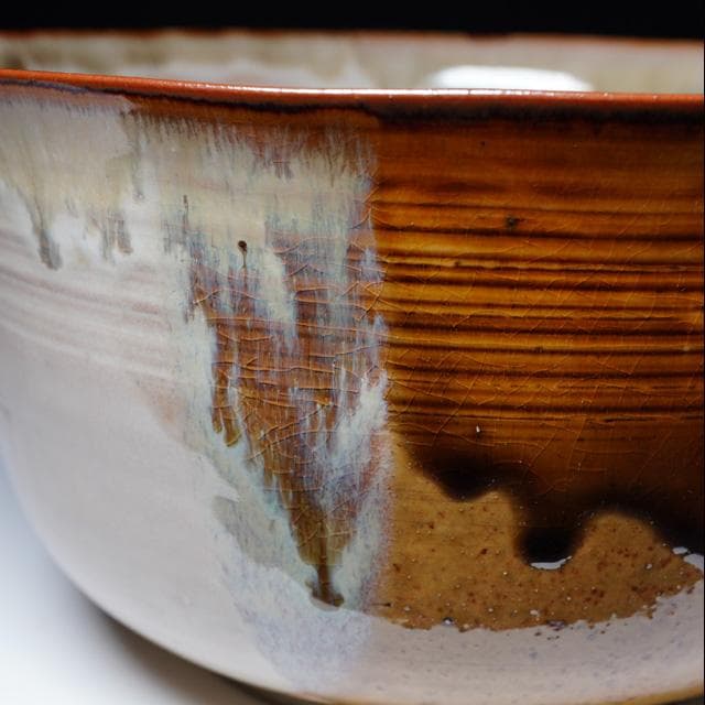 亀井味楽　高取七宝透し菓子鉢　共箱　茶道具　菓子器　掛け分け