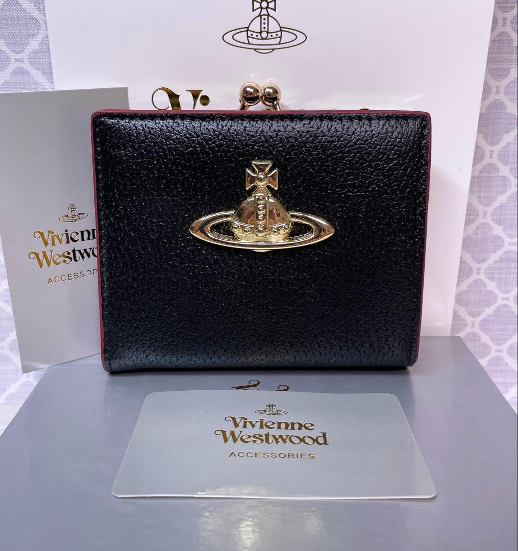 【最新☆ショッパー付】高級感 ヴィヴィアン・ウエストウッド 折財布 黒