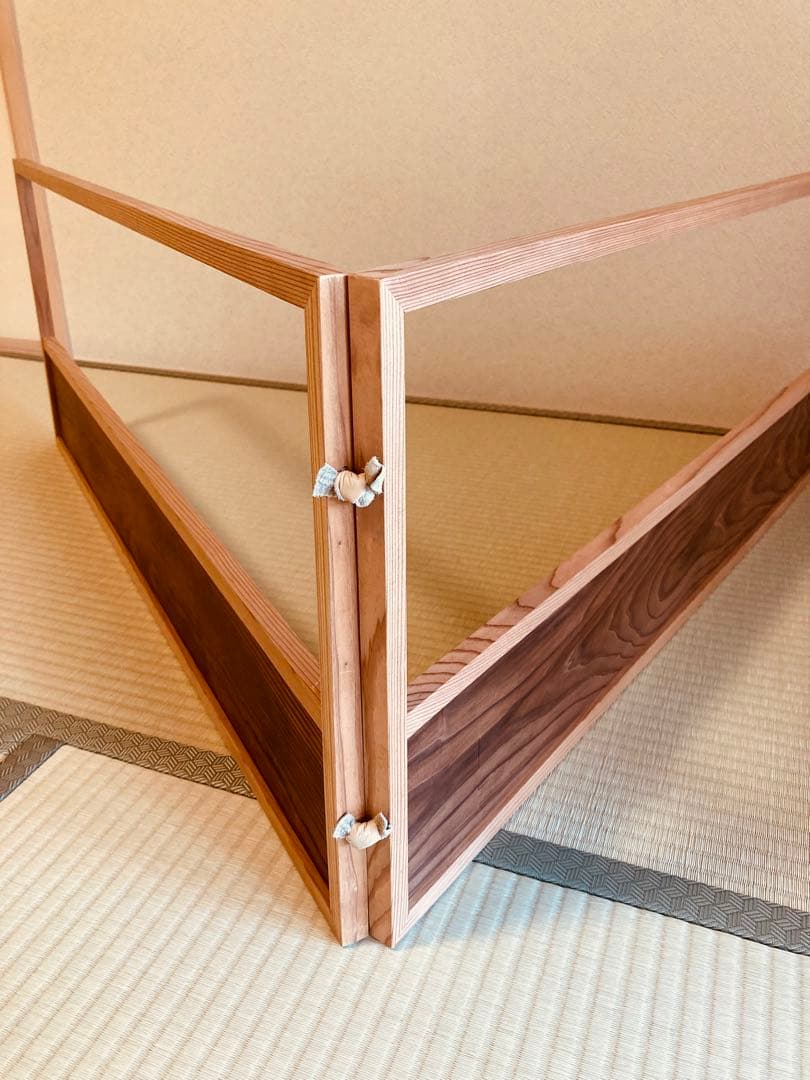 美品　上透かし　天然木　風炉先屏風