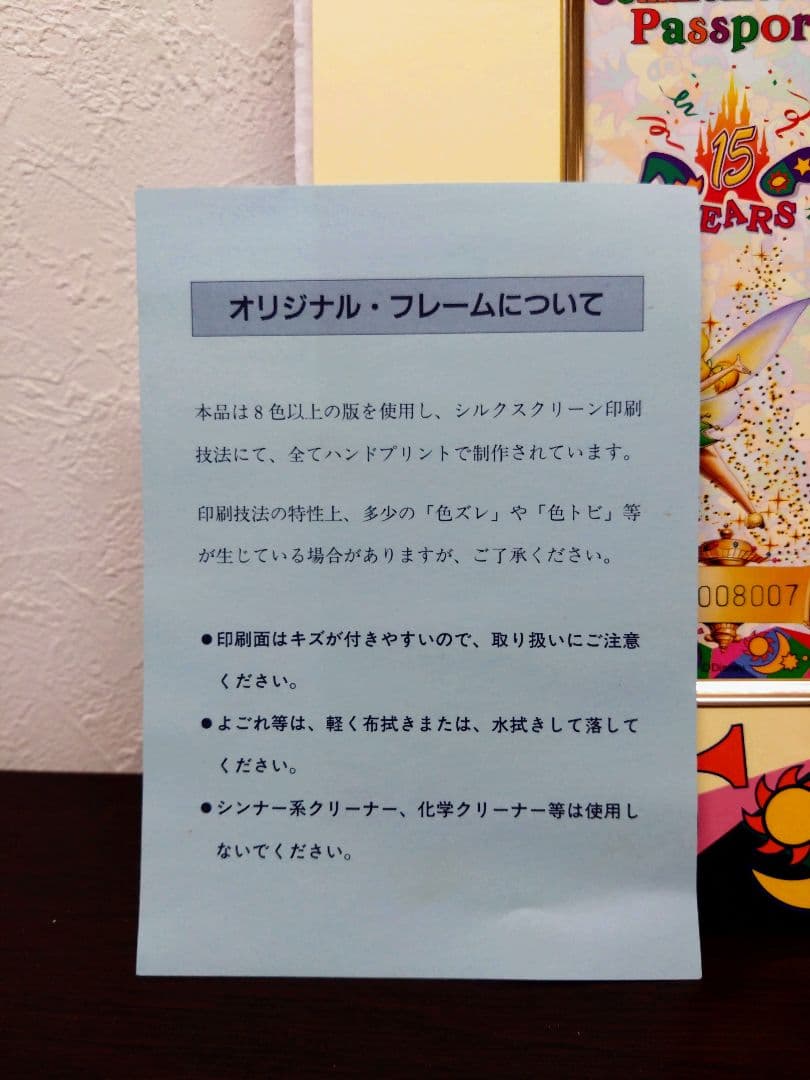 ★東京ディズニーランド★15周年記念フレーム★