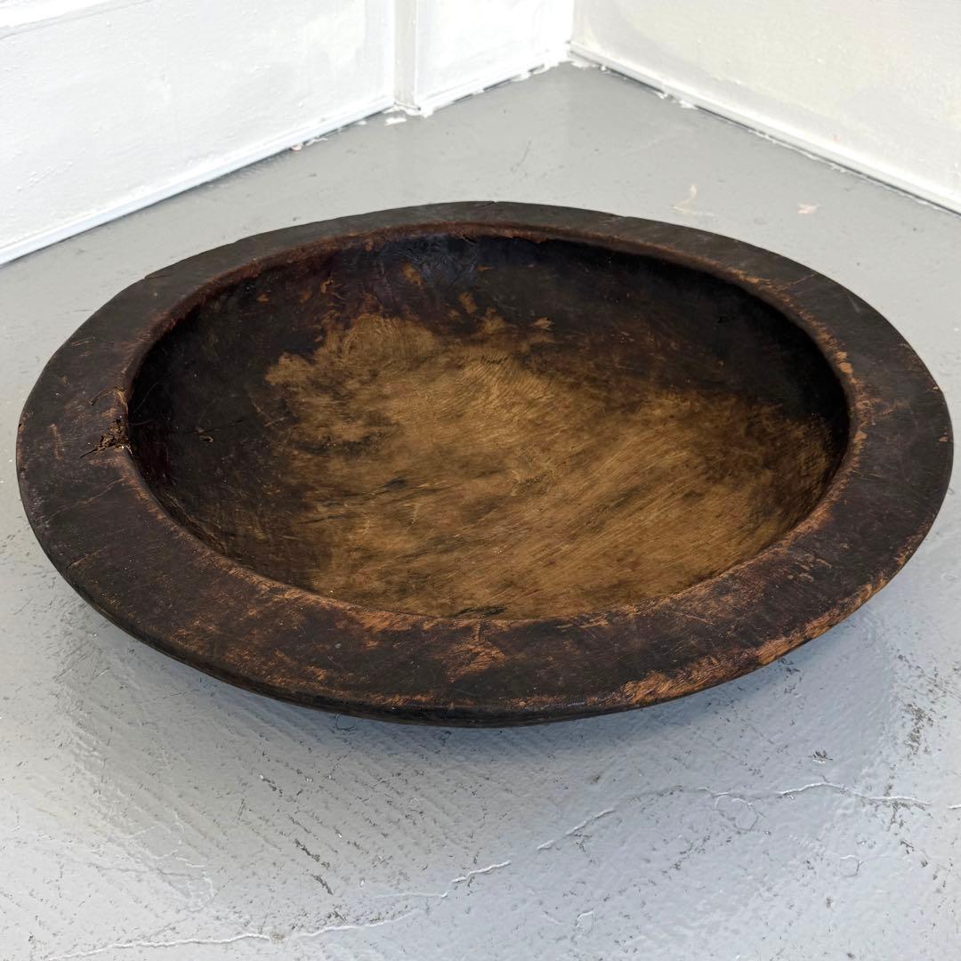 アンティーク　木製大皿　こね鉢 無垢材