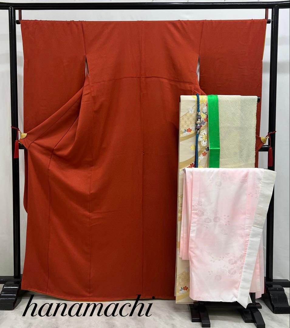 色無地　振り袖　フルセット　長襦袢　成人式　パーティー　袋帯　小物付　675