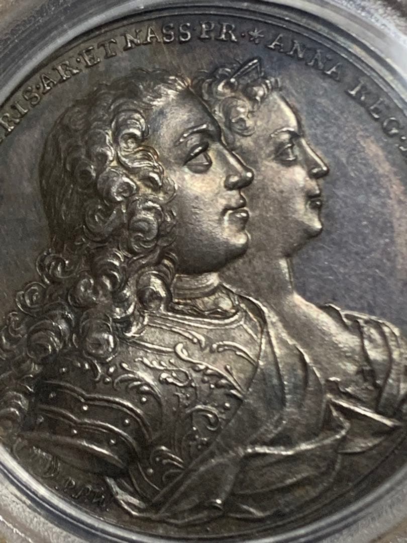 オランダ　ウィレム4世プリンセスアン王女結婚記念1734年シルバーメダル