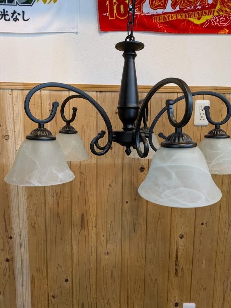 照明 シャンデリア クロティルド ５灯 つや消し黒 マットブラック ６〜10畳