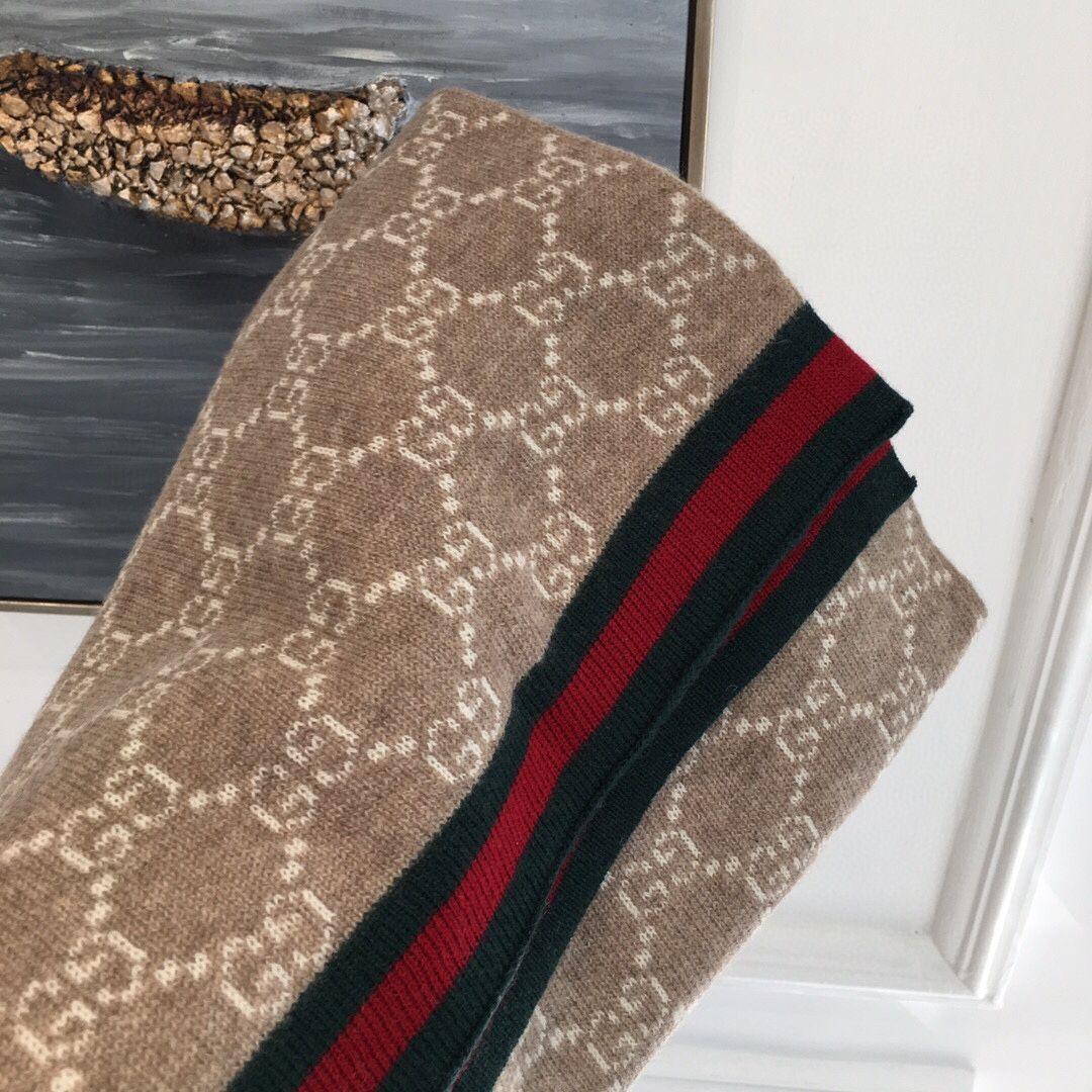 ベージュ パターン マフラー30*190cm