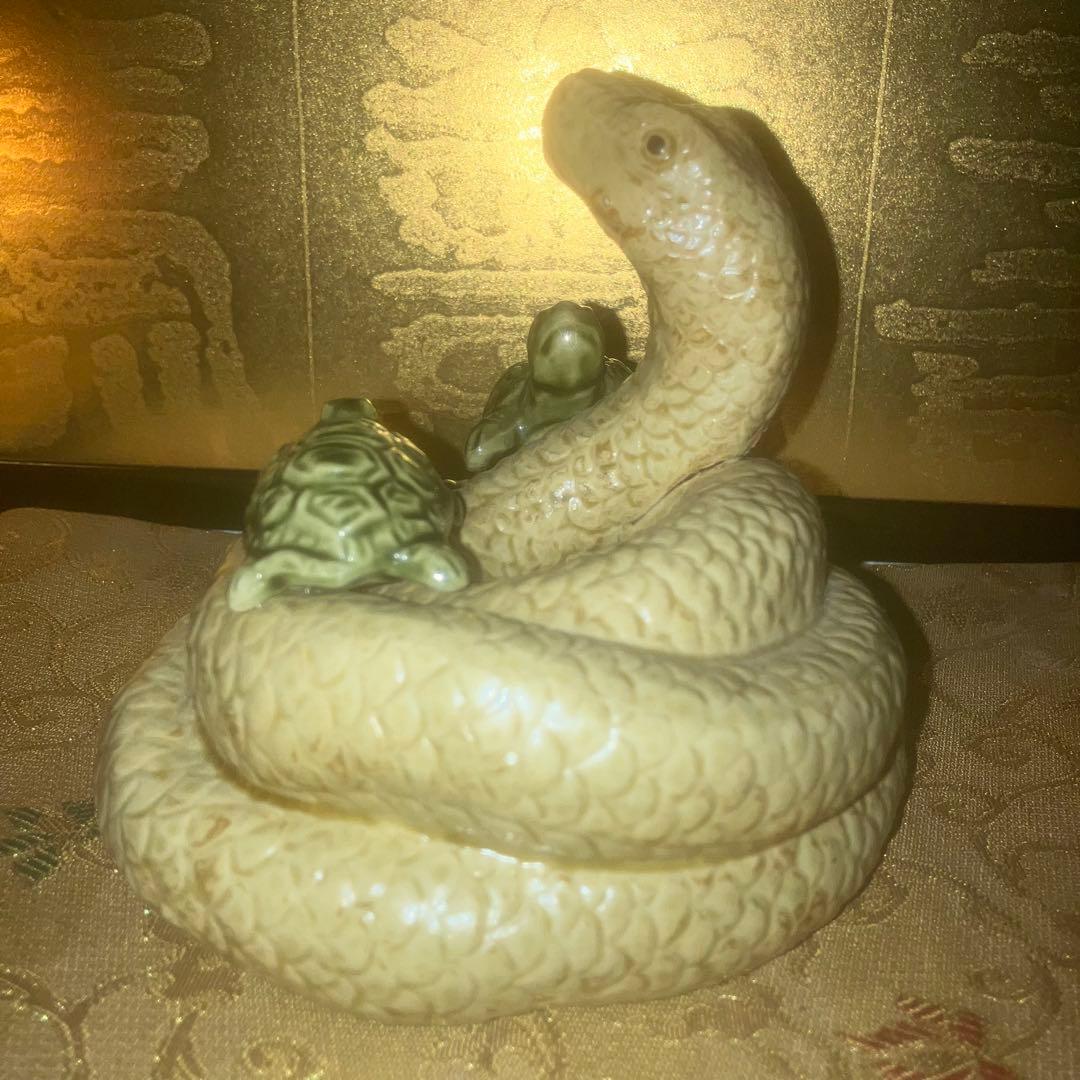 【特級呪物】玄武様の守護神宿る蛇亀のオブジェ　縁起物　風水　四天王　開運　占い