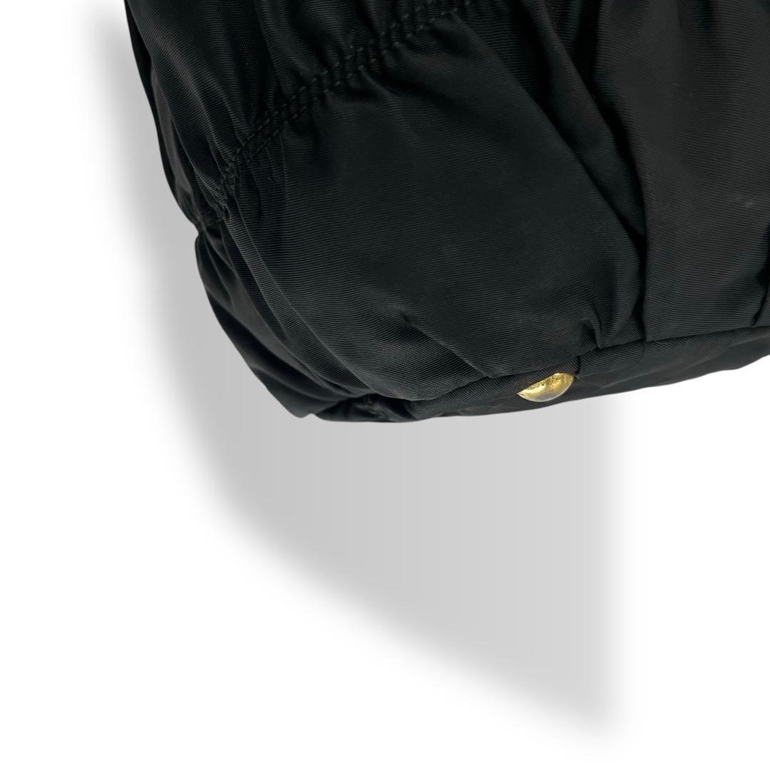 プラダ 2way ハンドバッグ　ショルダーバッグ　ギャザー　A4可　ナイロン