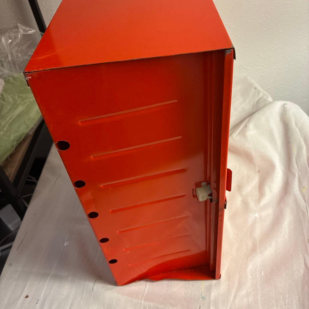 比較的美品　昭和レトロ 郵政省標準規格品 郵便受け 赤ポスト スチール製