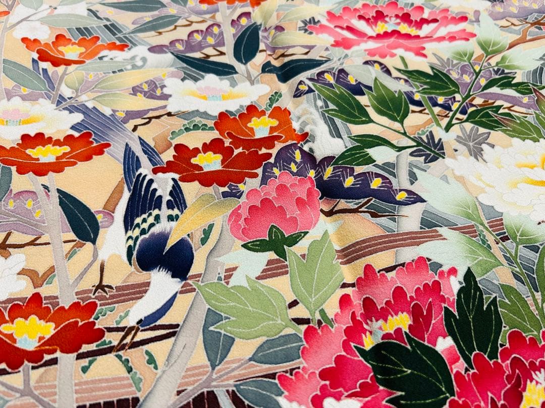 最高級本加賀友禅手書き技術者西川健一作品 本金箔高級袋帯23点完全フルセット