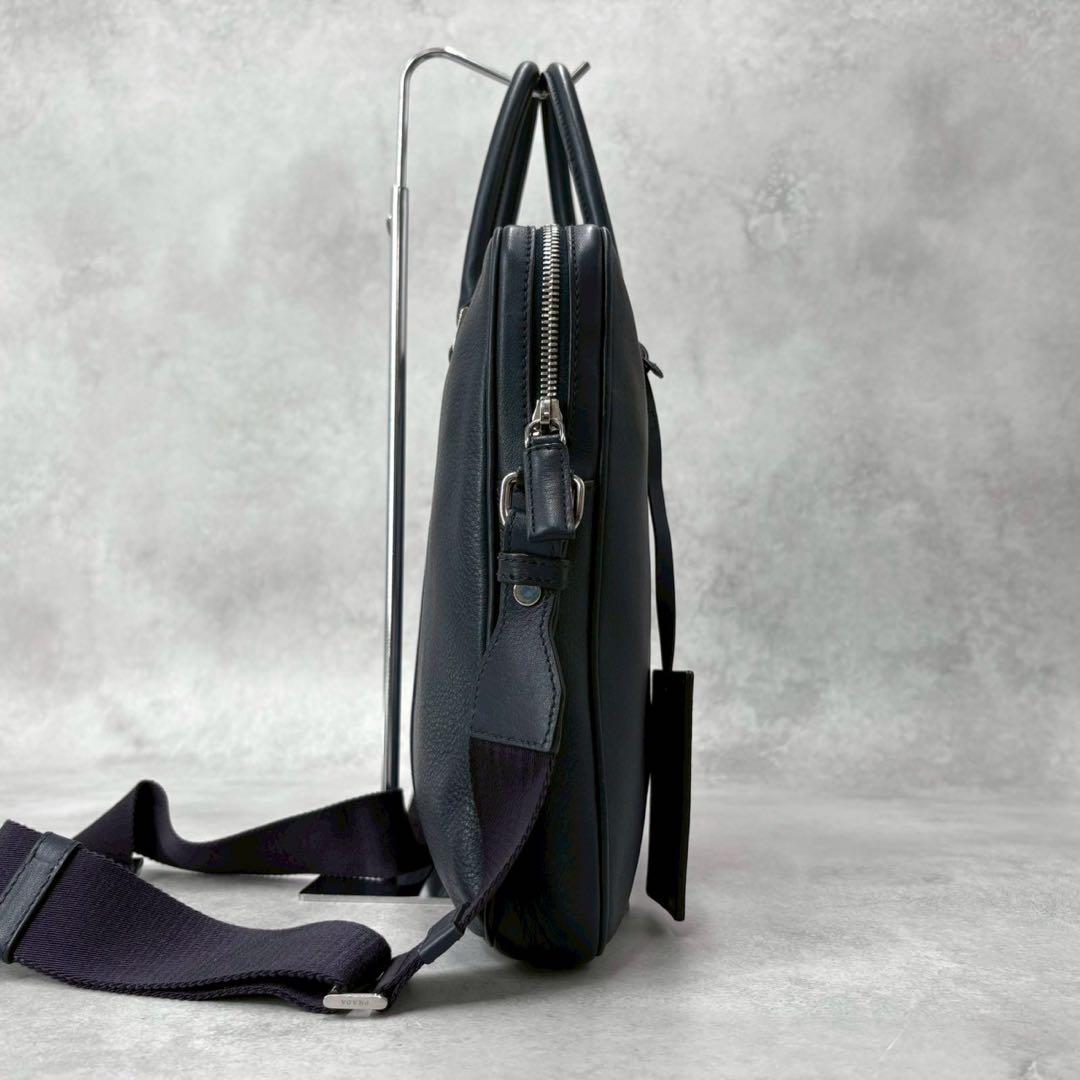 【定価37万】PRADA ビジネスバッグ 2way レザー ブリーフ 三角ロゴ