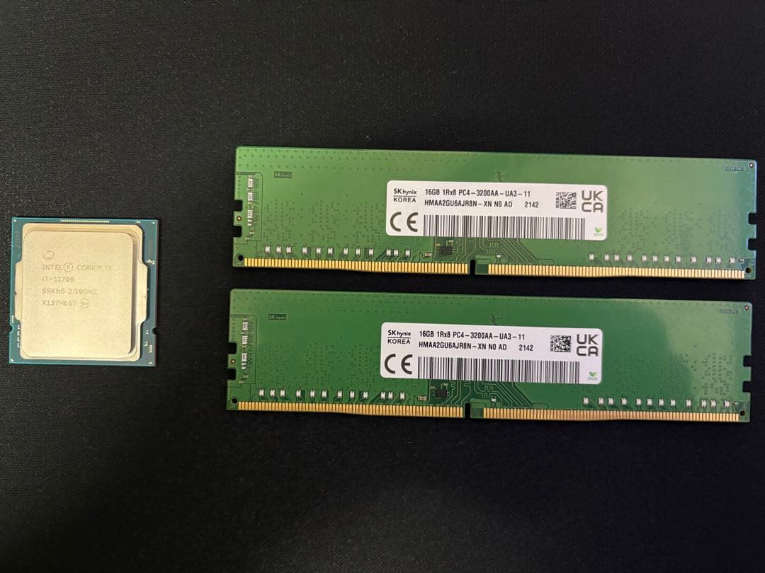 その他 Core i7-11700 + SK hynix DDR4-3200 32GB