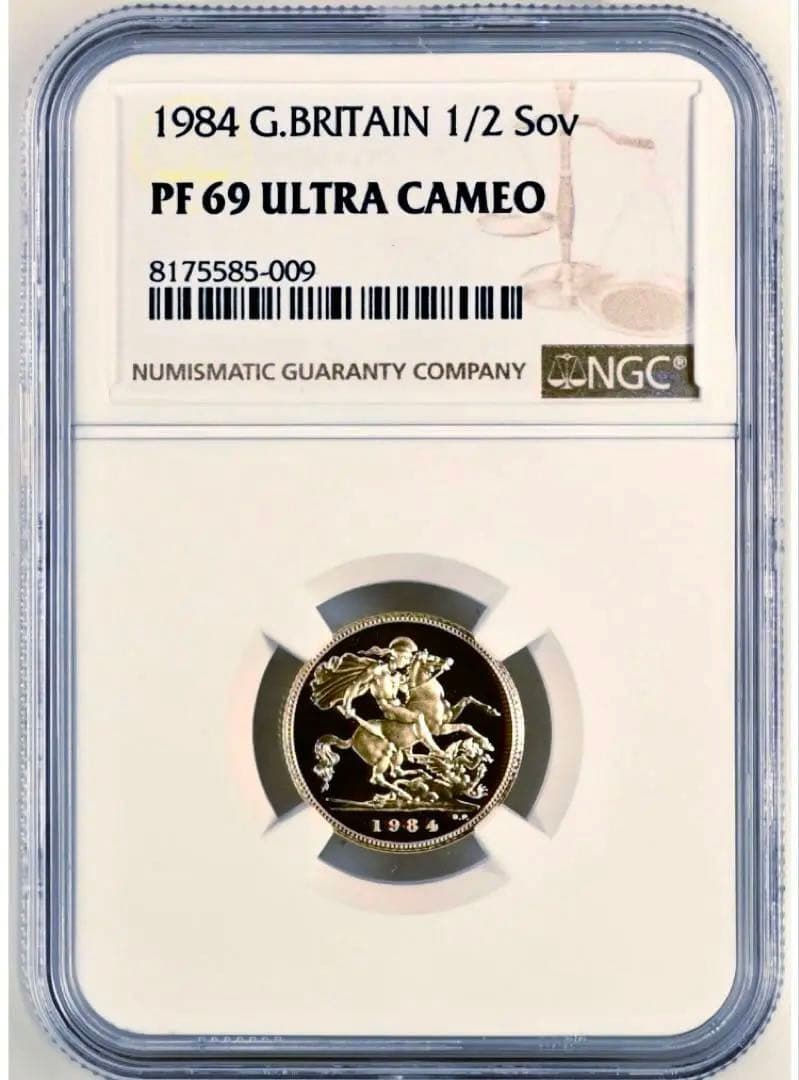 ★ムネゴロウ★★1984年イギリス1/2ソブリンプルーフ金貨★PF69UC